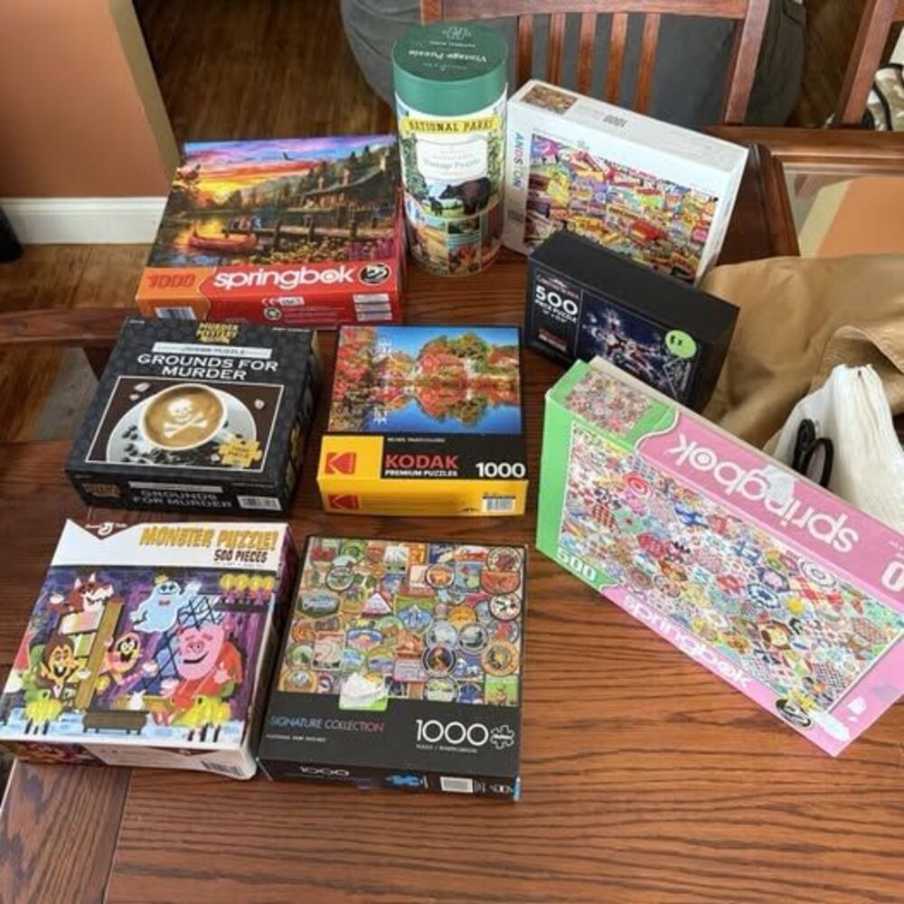 Puzzle Lot Of 9 COMPLETE Jigsaw 1000 Pcs Used Landscape
